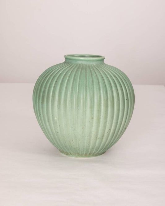 Vintage green ceramic vase